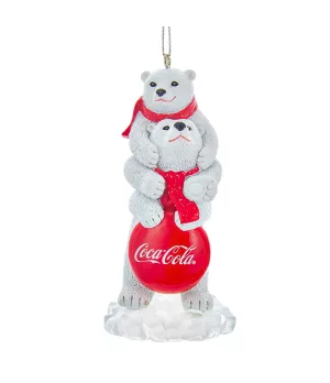 Coca-Cola® Polar Bears With Sign Ornament - cc2172 - Il patio store