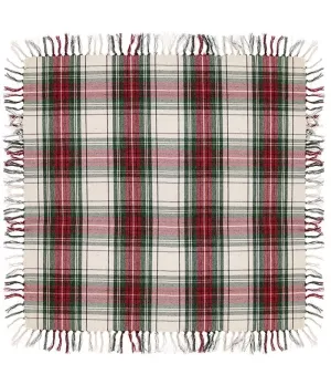 Tovaglia Xmas Tartan cm 90x90 bianca - ul8501052wh- Il patio store