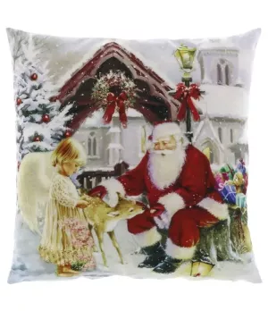 Cuscino Nada cm 45x45 con Babbo Natale e angelo - ul830105102 - Il patio store