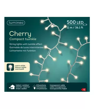 Lumineo Cherry compact catena 500 LED luce bianca calda cavo trasparente - ksd 495582 - Il patio store