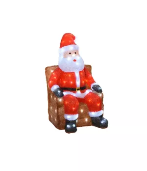 Babbo Natale luminoso seduto in poltrona 100 LED luce bianca - ksd 491234 - Il Patio store