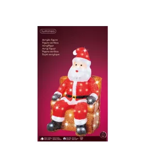 Babbo Natale luminoso seduto in poltrona 100 LED luce bianca - ksd 491234 - Il Patio store