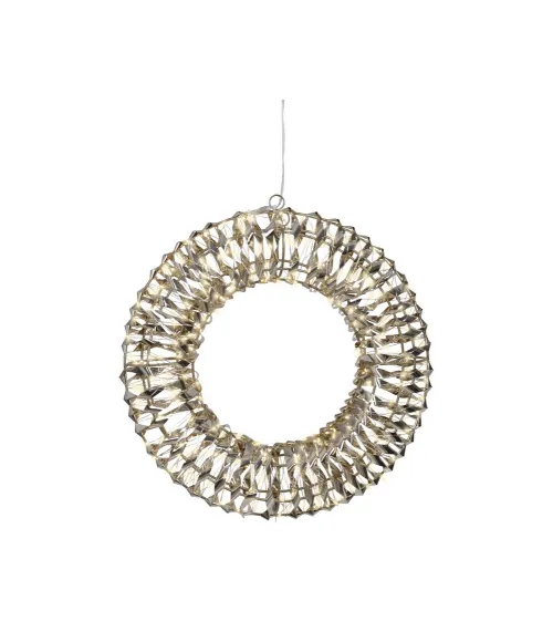 Corona luminosa 3D dorata Lumineo 490406, 38 cm, con 400 micro LED bianco caldo