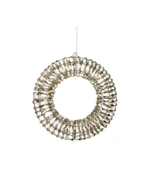 Corona luminosa 3D dorata Lumineo 490406, 38 cm, con 400 micro LED bianco caldo