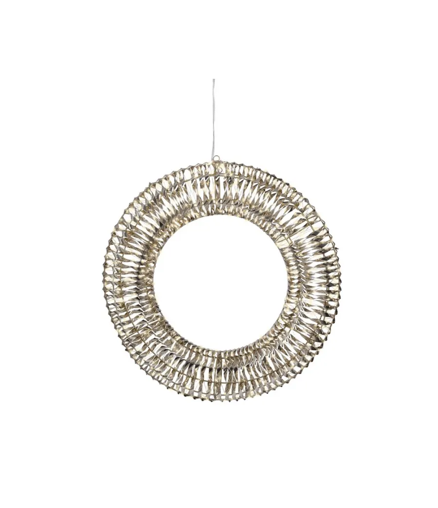 Maxi corona luminosa 3D dorata Lumineo 490408, 70 cm, con 960 micro LED bianco caldo