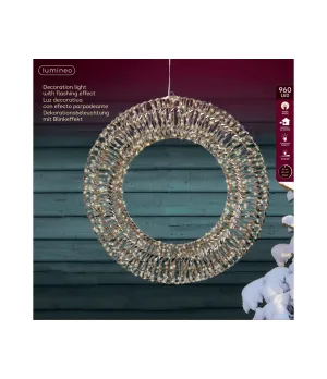 Maxi Corona Luminosa 3D 70 cm Lumineo | 960 LED Bianco Caldo IP44 | Cod. 490408