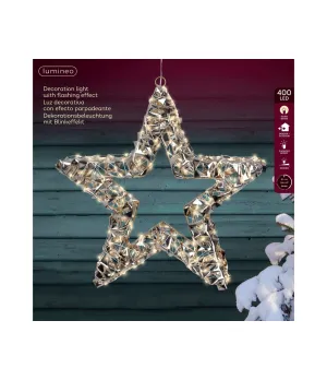 Stella Luminosa 3D 38 cm Lumineo | 400 LED Bianco Caldo IP44 | Cod. 490409