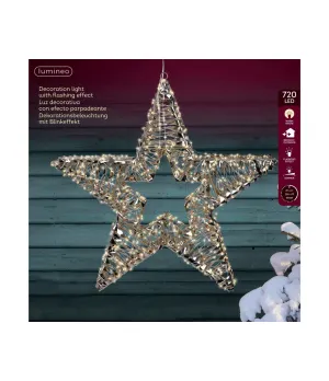 Grande Stella Luminosa 3D 60 cm Lumineo | 720 LED Bianco Caldo IP44 | Cod. 490410