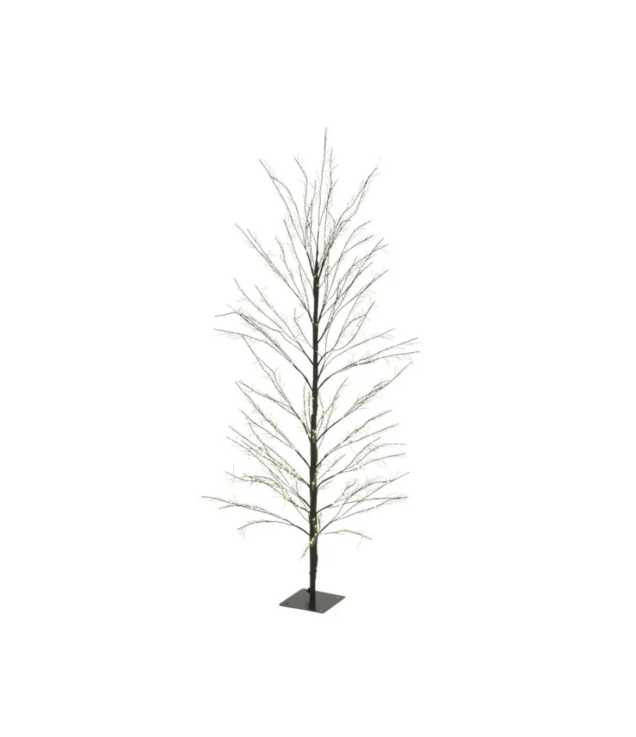 Albero luminoso 3D moderno nero Lumineo 491665, 60x150 cm, con 1350 micro LED bianco caldo