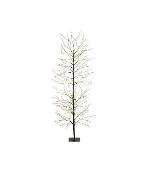 Grande albero luminoso 3D moderno nero Lumineo 491666, 70x180 cm, con 1755 micro LED bianco caldo