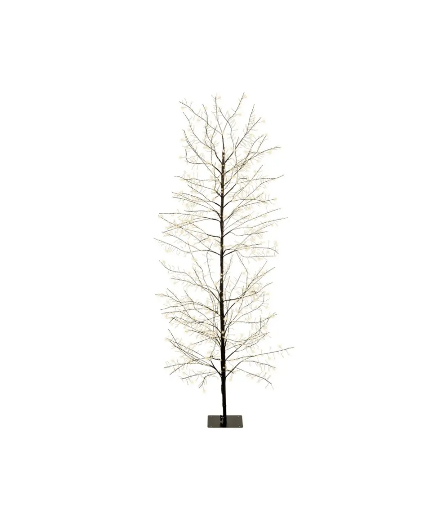 Grande albero luminoso 3D moderno nero Lumineo 491666, 70x180 cm, con 1755 micro LED bianco caldo