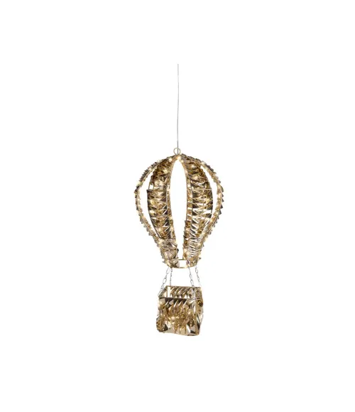 Mongolfiera luminosa 3D dorata Lumineo 493886, 22x48 cm, con 140 micro LED bianco caldo