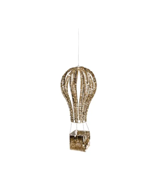 Maxi mongolfiera luminosa 3D dorata Lumineo 493888, alta 1 metro, con 560 micro LED bianco caldo