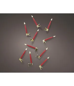 10 Candele LED a Clip con Telecomando Lumineo | Fiamma Viva | Cod. 487573