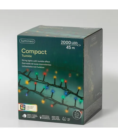 Catena luminosa Lumineo Compact 495362, 45 metri con 2000 LED multicolore