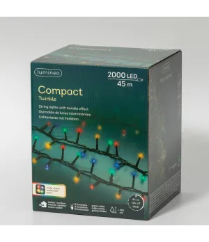 Catena luminosa Lumineo Compact 495362, 45 metri con 2000 LED multicolore