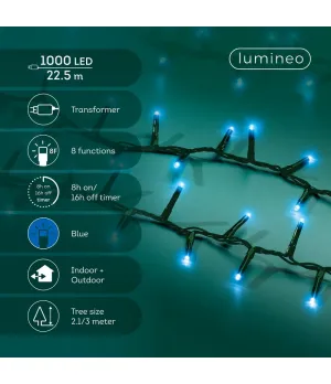 Catena Luminosa Compact 22,5 m 1000 LED Bianco Freddo e Blu Lumineo | Cod. 495434