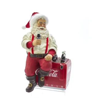 Babbo Natale beve Coca Cola seduto su frigo - Coke Santa on cooler - cc5191 - Il patio store