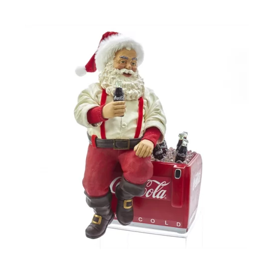 Babbo Natale beve Coca Cola seduto su frigo - Coke Santa on cooler - cc5191 - Il patio store