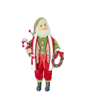 Elfo in piedi con ghirlanda - Kringles Elf With Wreath - kk0050 - Il patio store