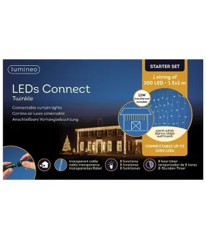 Tenda luminosa 200led 2m - ksd 495806 - Il patio store