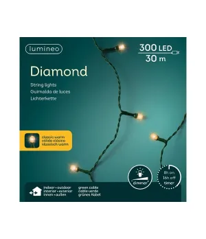 Catena 300 Led Diamond luce bianca calda classica - ksd 490523 - Il patio store
