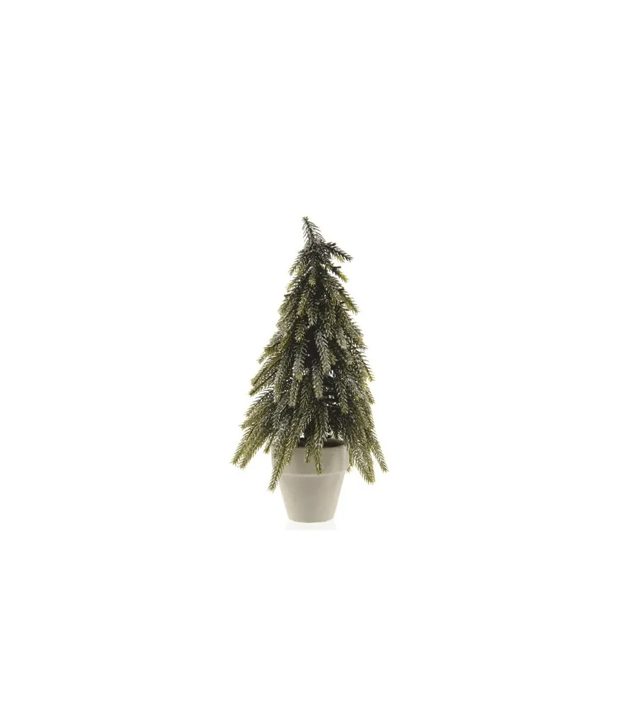 Albero di Natale verde con glitter argento in pe H.34 cm - Ksd 682518 - Il patio store