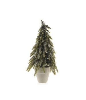 Albero di Natale verde con glitter argento in pe H.34 cm - Ksd 682518 - Il patio store