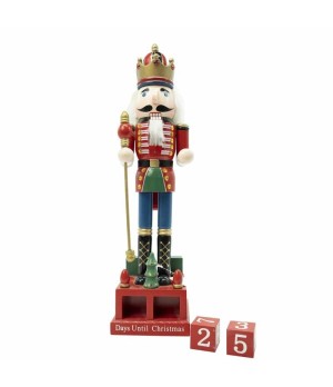 Schiaccianoci in legno con calendario dell'avvento altezza 42cm - gs 033 - Il patio store